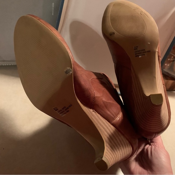 Jessica Simpson Brown Leather Slouch Boots - Picture 5 of 9